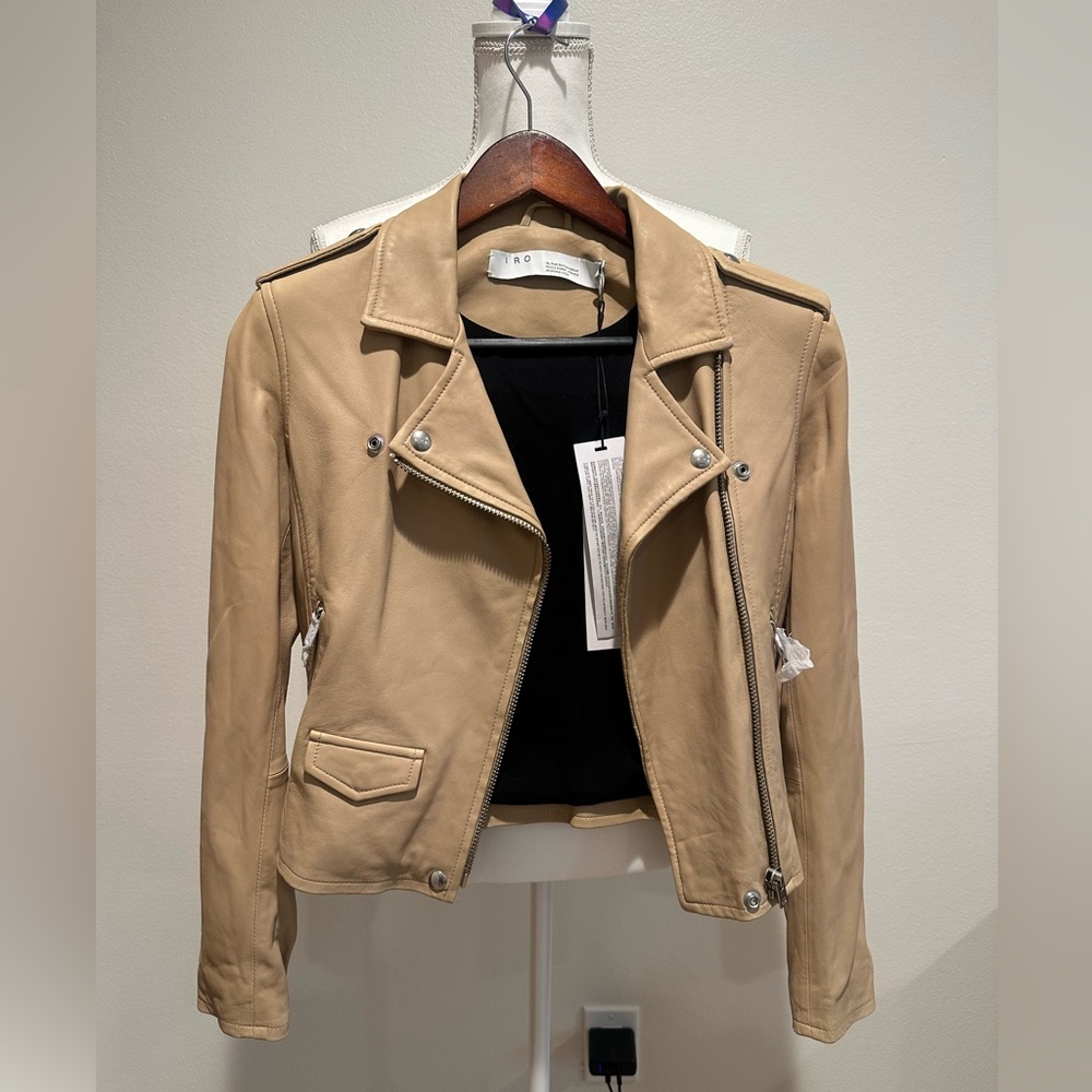 IRO Asheville Lambskin Moto Jacket Size 38 New - Picture 13 of 14
